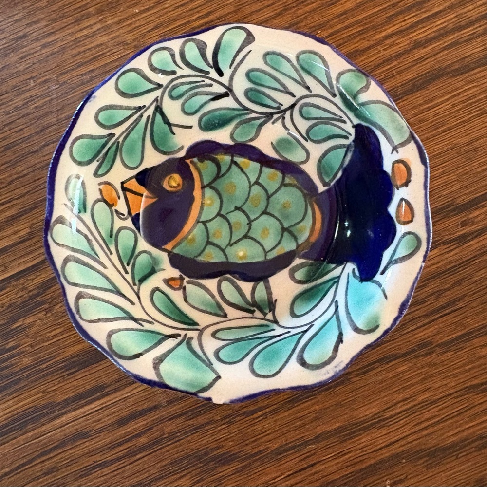 Talavera Mexico Pottery Small Berry Bowl Trinket Dish